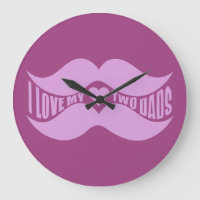 Pink Mustaches reloj de pared personalizado