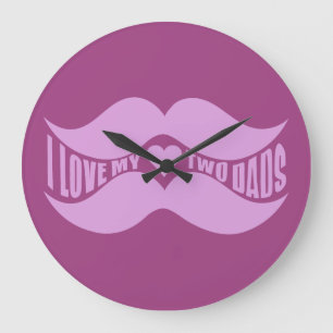 Pink Mustaches reloj de pared personalizado