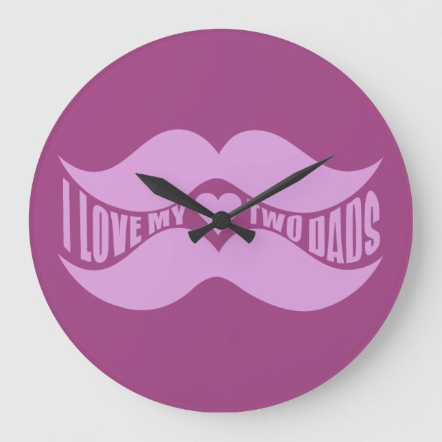 Pink Mustaches reloj de pared personalizado (Anverso)