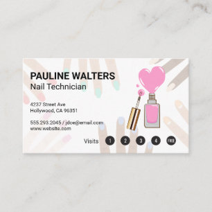 Pink Nail Polaco Tarjetas de fidelidad