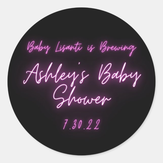 Pink Neon Gracias Pegatina De Vuelo Clásico De Mod (Anverso)