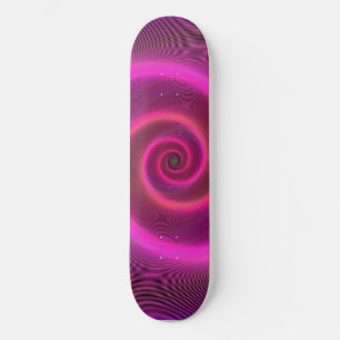 PINK NEON SWIRL CHICAS SKATEBOARD