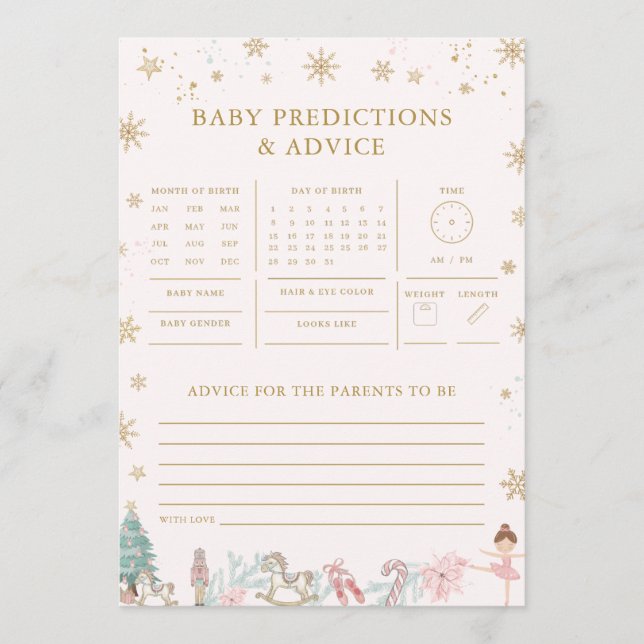Pink Nutcracker Ballet Baby Prediction Advice Game (Anverso)
