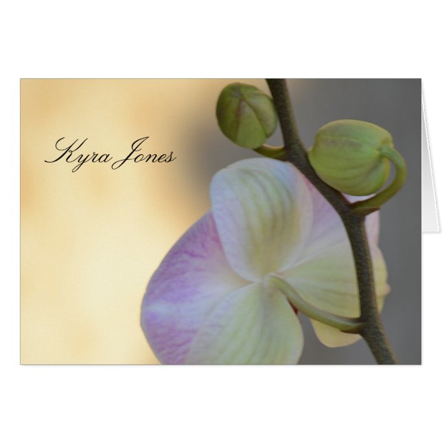 Pink Orchid Expression Name Place Card (Anverso (Horizontal))