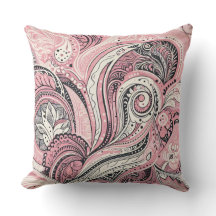 Pink Paisley El Cojín decorativo Home Studio