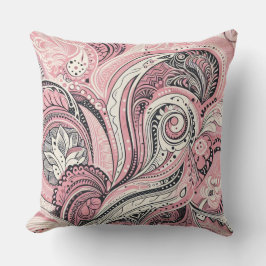 Pink Paisley El Cojín decorativo Home Studio
