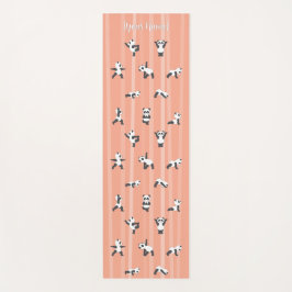 Pink Panda Yoga Mat Custom Name Same on Both Sides