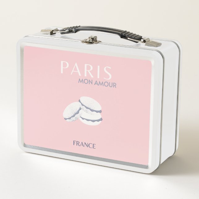 Pink Paris Travel Art Pastel Preppy Macarons (Anverso)