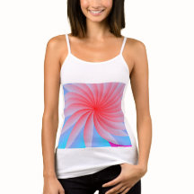 Pink Passion Flower Spaghetti Strap Tank Top
