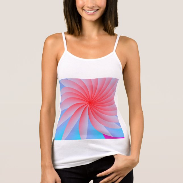 Pink Passion Flower Spaghetti Strap Tank Top (Anverso)