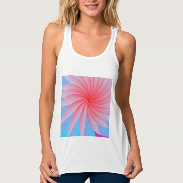 Pink Passion Flower Spaghetti Strap Tank Top (Anverso)