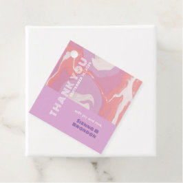 Pink Pastel Resumen Art Boda Plaza Favor Etiqueta