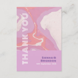 Pink Pastel Resumen Boda de arte Gracias Tarjeta