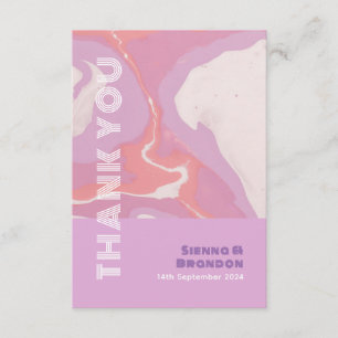 Pink Pastel Resumen Boda de arte Gracias Tarjeta