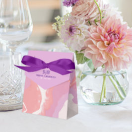 Pink Pastel Resumen Caja de Favor de Boda de Arte