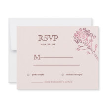 Pink Pearl Botanical Horizontal RSVP