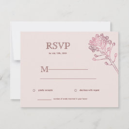Pink Pearl Botanical Horizontal RSVP