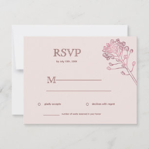 Pink Pearl Botanical Horizontal RSVP