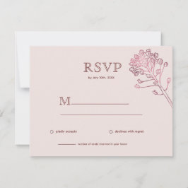 Pink Pearl Botanical Horizontal RSVP