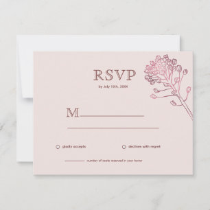 Pink Pearl Botanical Horizontal RSVP