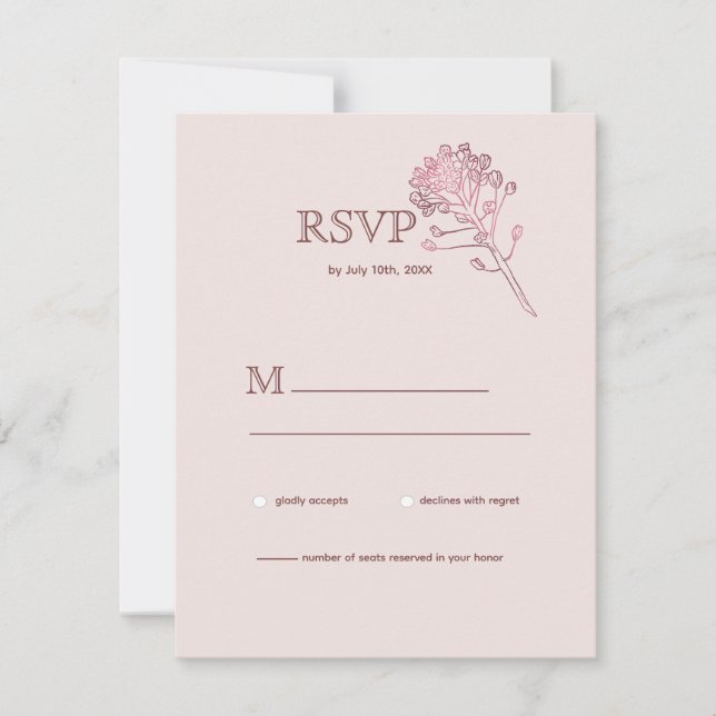 Pink Pearl Botanical RSVP (Anverso)
