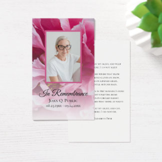 Pink Peony Flower Funeral Service Memorial