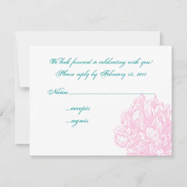 Pink Peony RSVP (Anverso)
