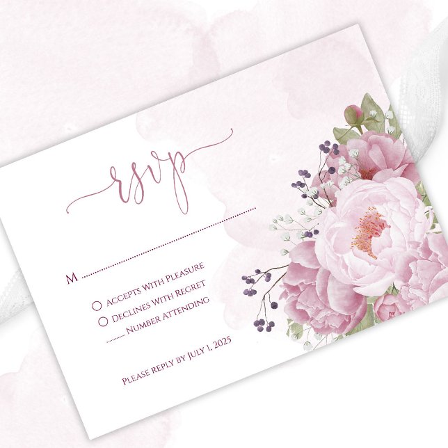 Pink Peony RSVP Cards (Subido por el creador)