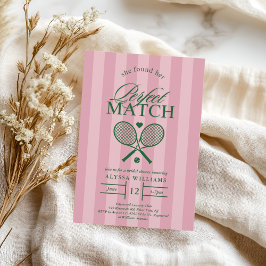 Pink Perfect Match Tennis Bridal Shower Invitación