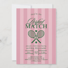 Pink Perfect Match Tennis Bridal Shower Invitación