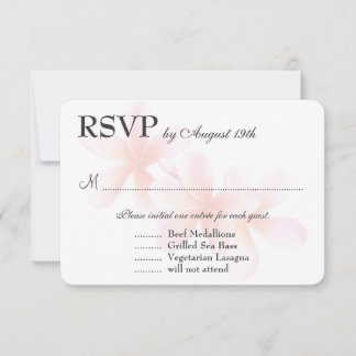 Pink Plumeria White RSVP con selección de comidas