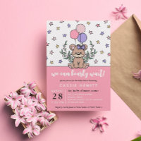 Pink Podemos Esperar A La Invitación De Baby Showe