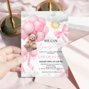 Pink Podemos Esperar La Invitación De Baby Shower
