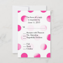 Pink Polka Dot RSVP con opciones de Entree