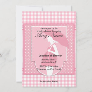 Pink Polka Dots Baby Shower Invitaciones