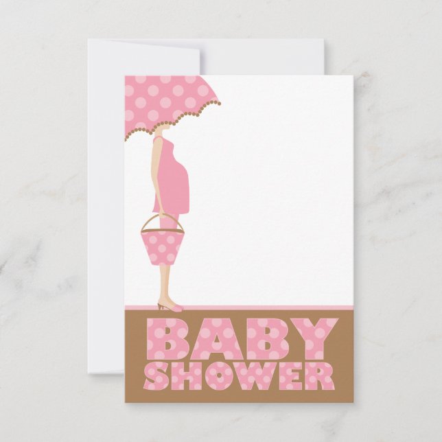 Pink Polka Dots Baby Shower Invitaciones (Anverso)