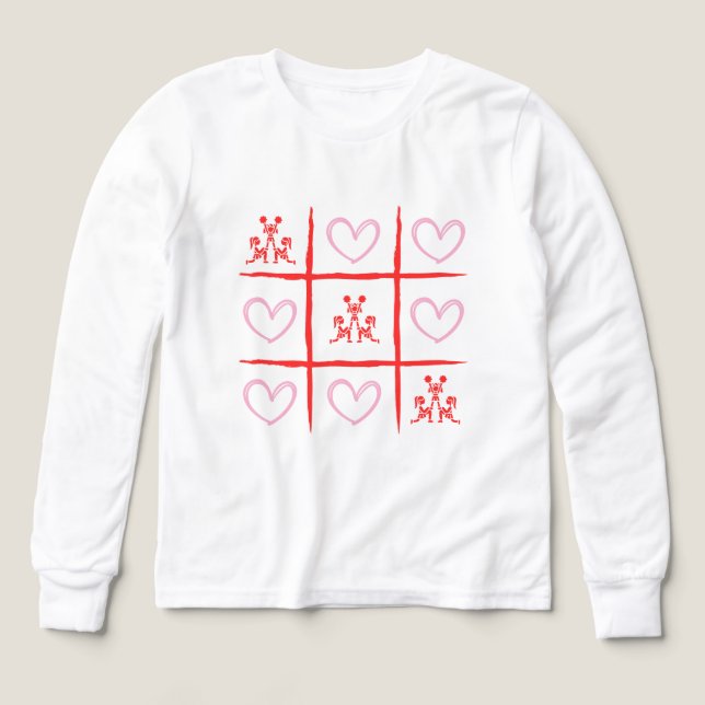 Pink & Red Cheer Tic-Tac-Toe Valentine's Day  (Diseño frontal)