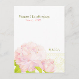 Pink Romance Peony Menú Boda Elección RSVP