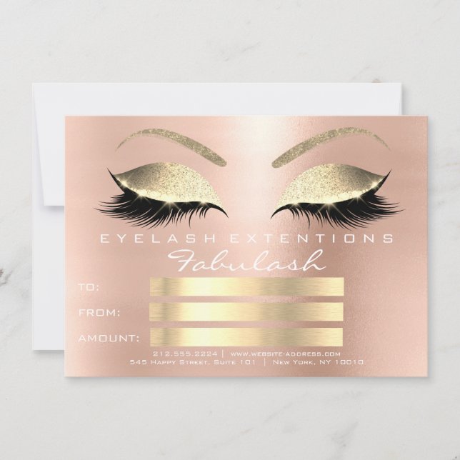 Pink rosa oro Blush Skinny Eyes veneno Laxo Card (Anverso)