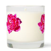 Pink Rose glass candle