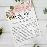 Pink Roses Flyer Game Over o Under Flyer<br><div class="desc">Juego de ducha de novia o bajo. Las rosas rosa rosa de color agua suave. Coordenadas en el revés. Los elementos coincidentes para completar la colección de eventos están disponibles en nuestra tienda Zazzle!</div>