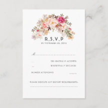 Pink Rubor Floral Wedding RSVP