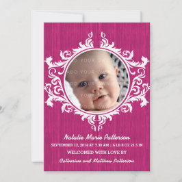 Pink Rustic Swirls Baby Invitación