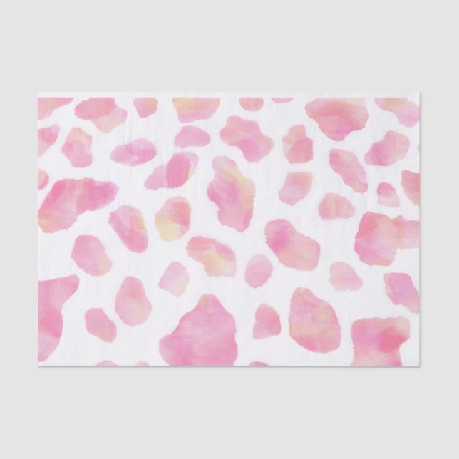 PINK SAFARI - Papel de té impreso en Leopardo blan (Anverso)