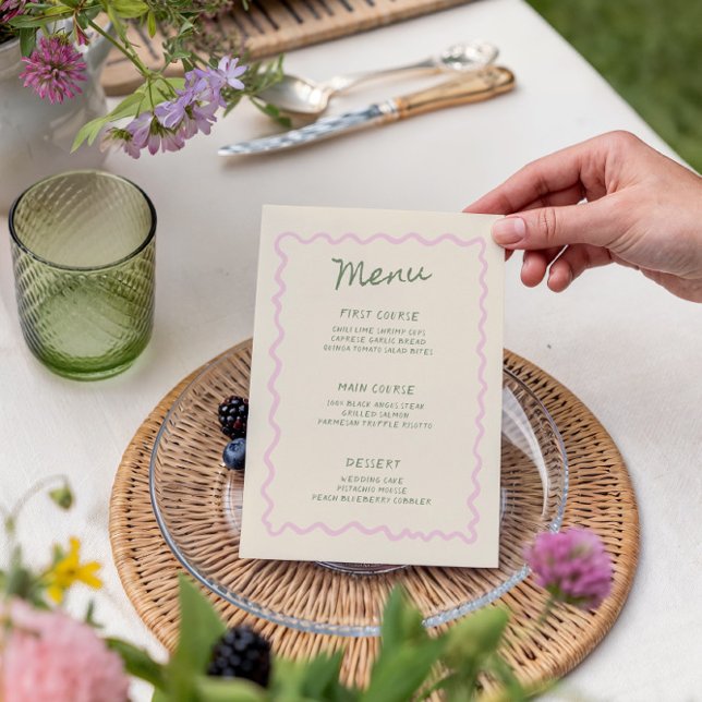Pink Sage Whimsical Handwritten Menu (Subido por el creador)