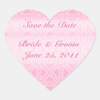 Pink Save the Date Heart Sello para sobres