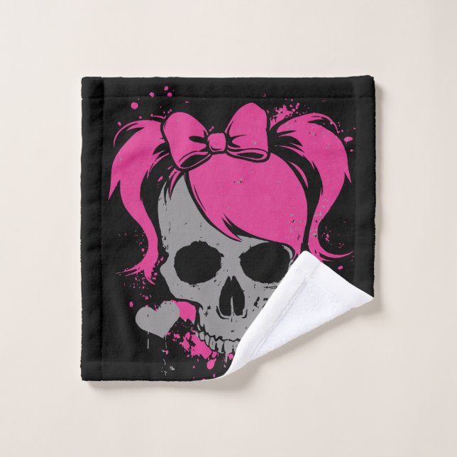 Pink Skull Girl – Dark Cute Style (Toallita)