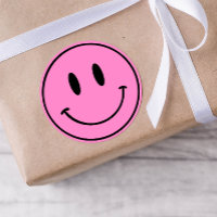 Pink Smiley One Happy Dude/Gal Birday Pegatinas