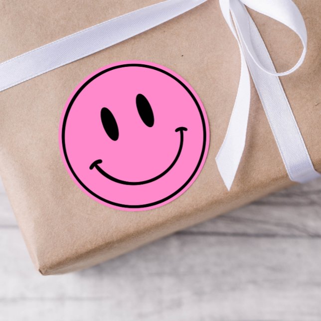 Pink Smiley One Happy Dude/Gal Birday Pegatinas (Subido por el creador)