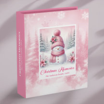 Pink Snowman Kids Holiday Story Album Great Gift